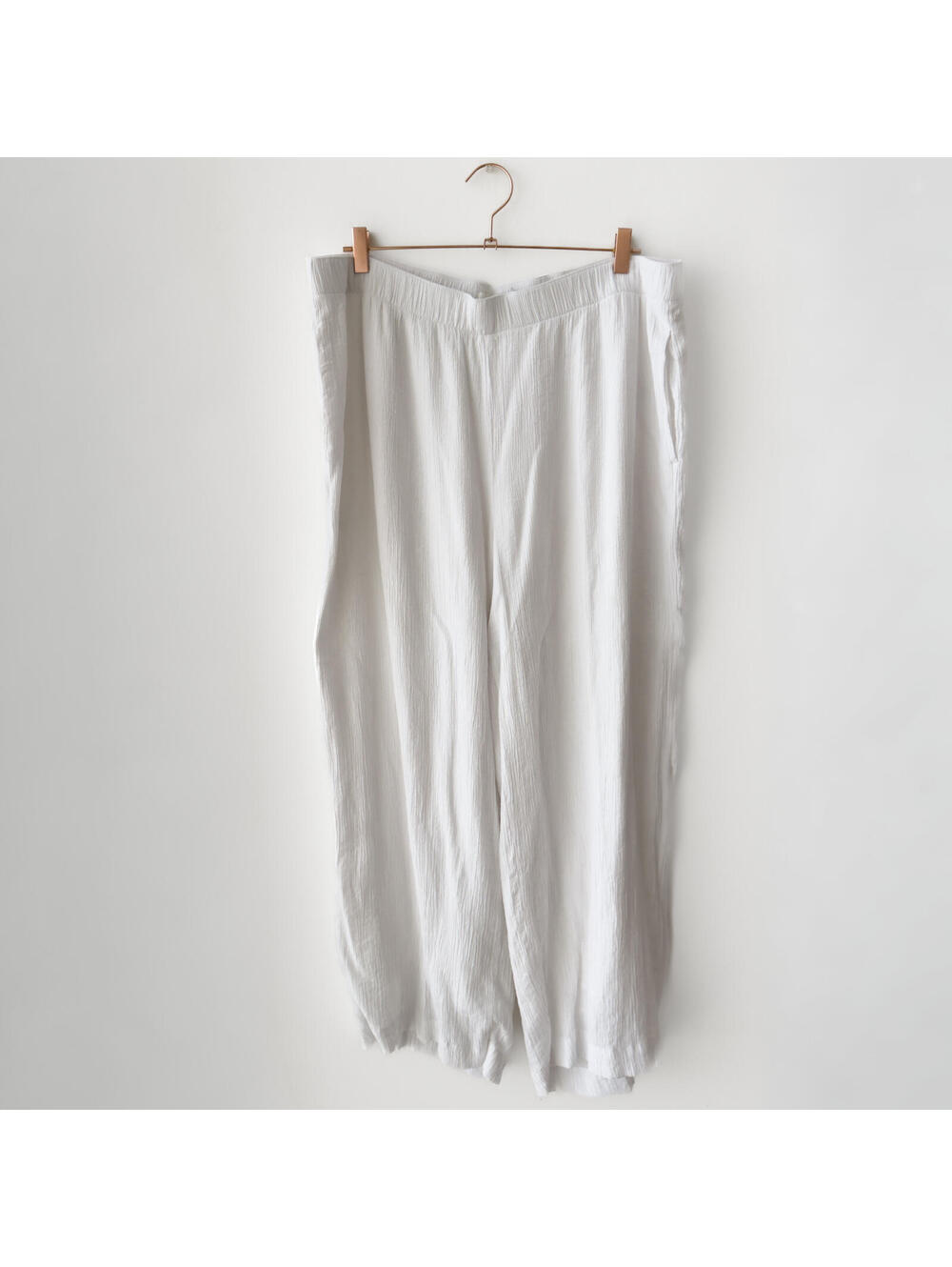 Abercrombie & Fitch White Wide-Leg Gauze Pants XL